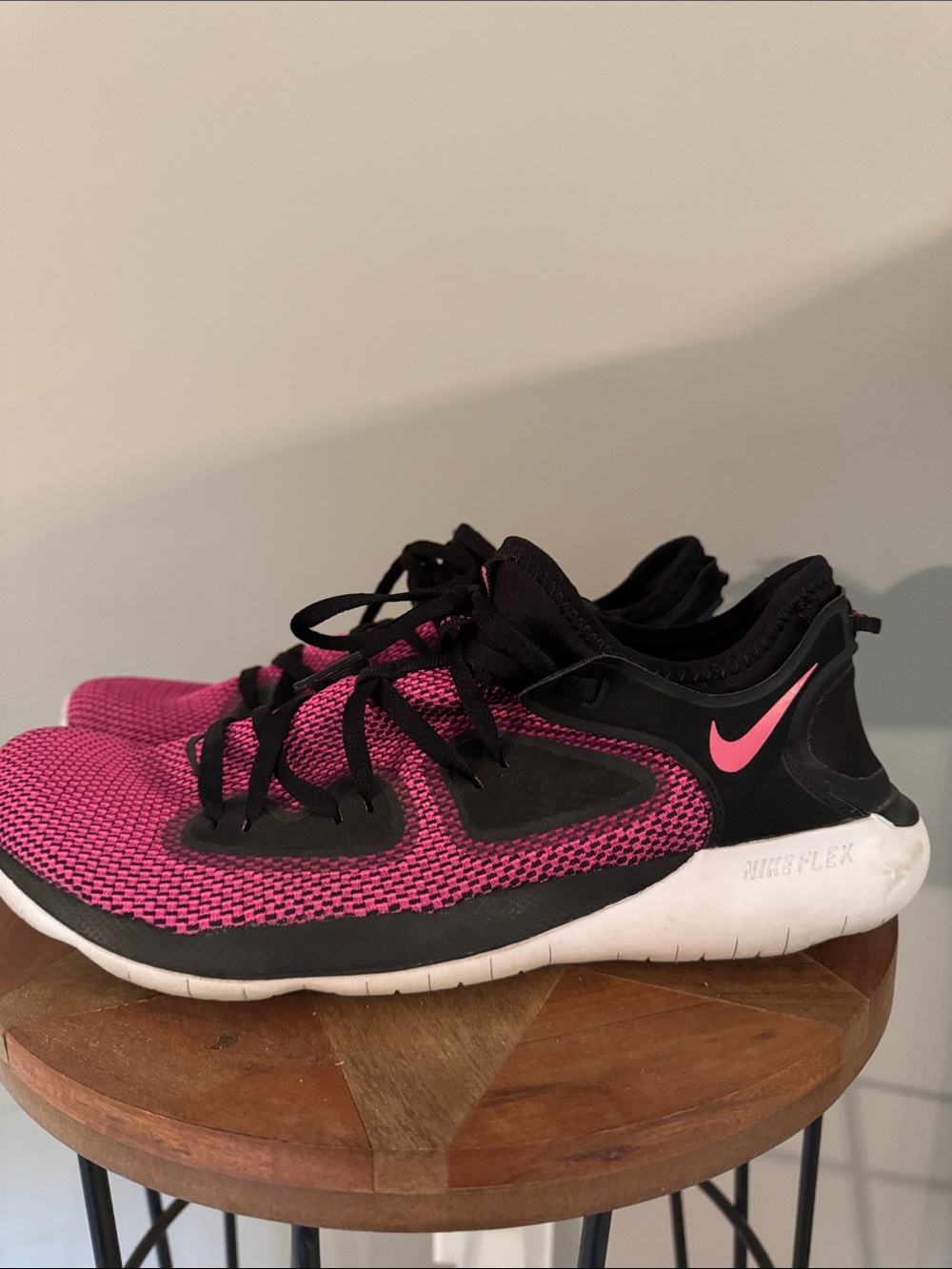 Nike Women’s Pink and Black Flex Running Shoes